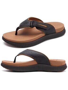 New Mens Orthotic Flip Flops Men's Recovery Walking Sandals Adjustable Thick